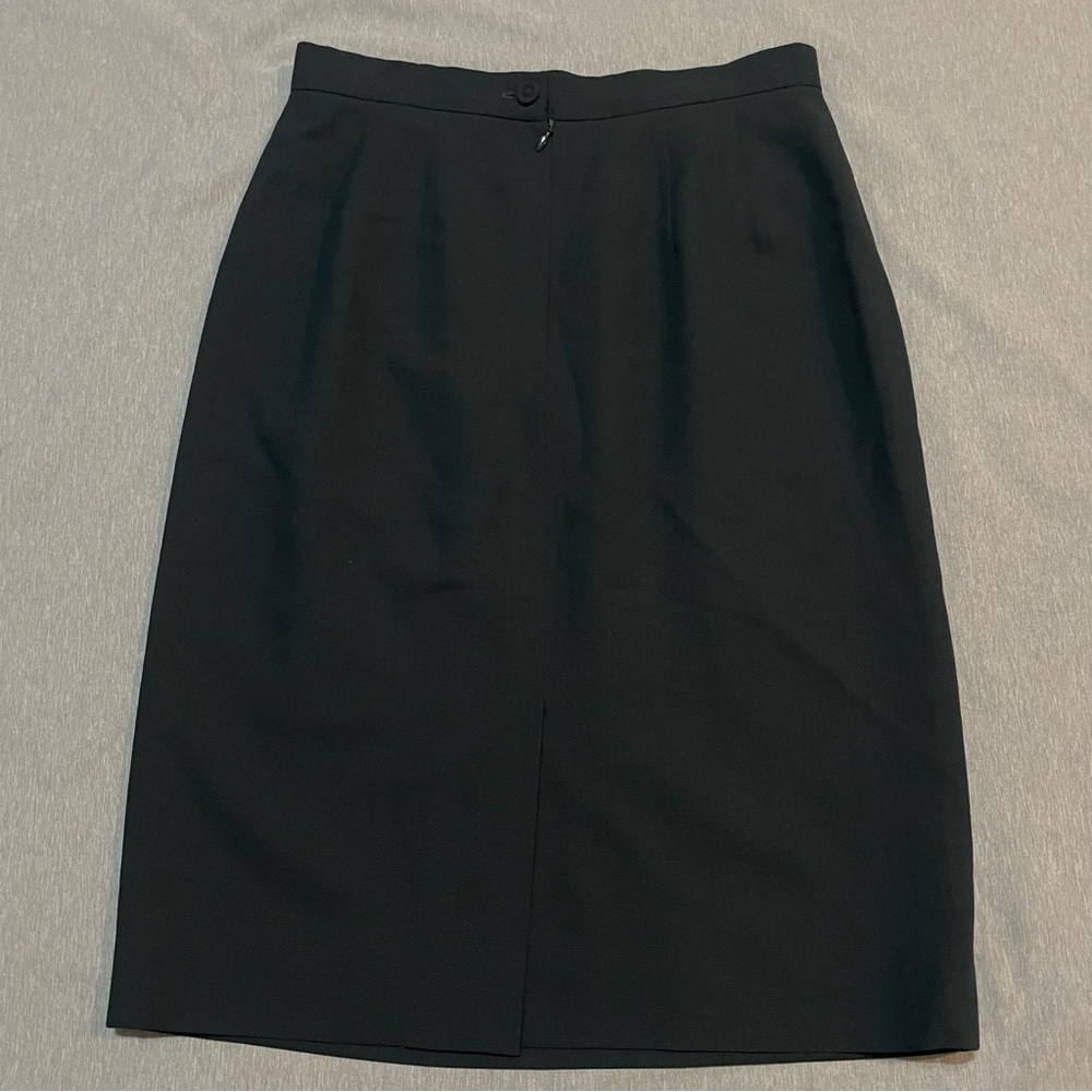 Vintage Bill Burns Nordstrom 100% Worsted Wool Pencil Skirt Black Size 8 Career - Picture 2 of 7